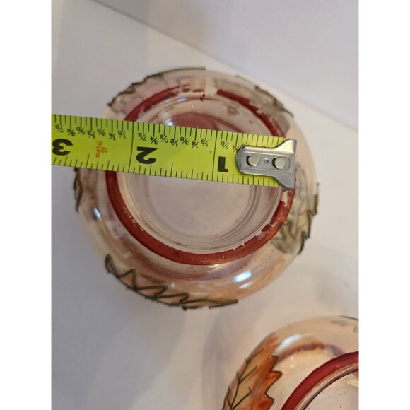 Yankee Candle Cornucopia Autumn Leaf Motif Glass Tea Light Holders - Picture 6 of 7